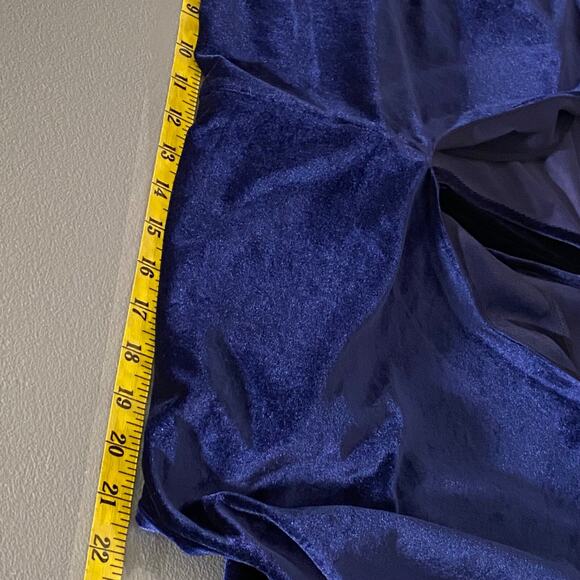 Lily Rose Juniors Velvet Jumpsuit Size XL Blue Belted Flutter Sleeves V-neck NWT - Picture 12 of 14